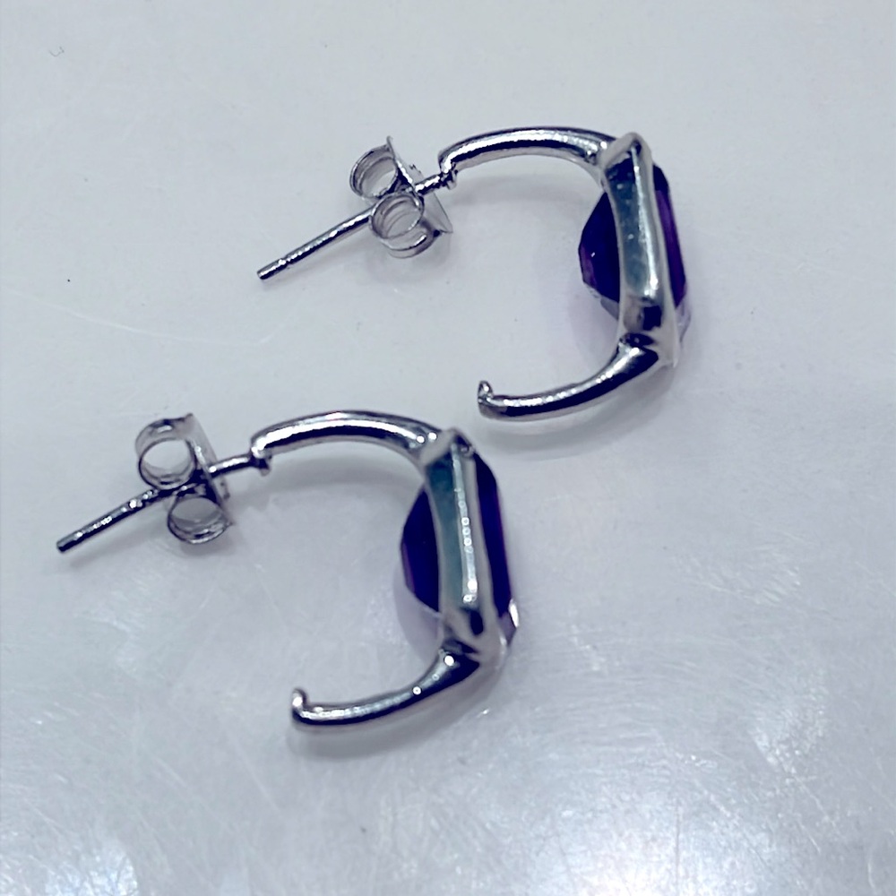Amethyst 14KGP Earrings - Picture 3 of 6